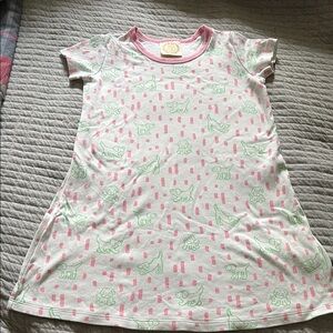 The Beaufort Bonnet Company Pink and Green Puppy Dress